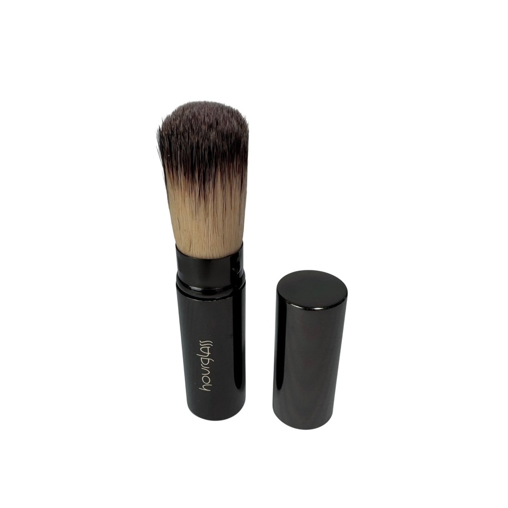 Hourglass Retractable Kabuki Brush Travel Makeup Tool Synthetic Bristles Black